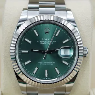 Rolex Datejust 126334-0027 White gold and Stainless steel Green