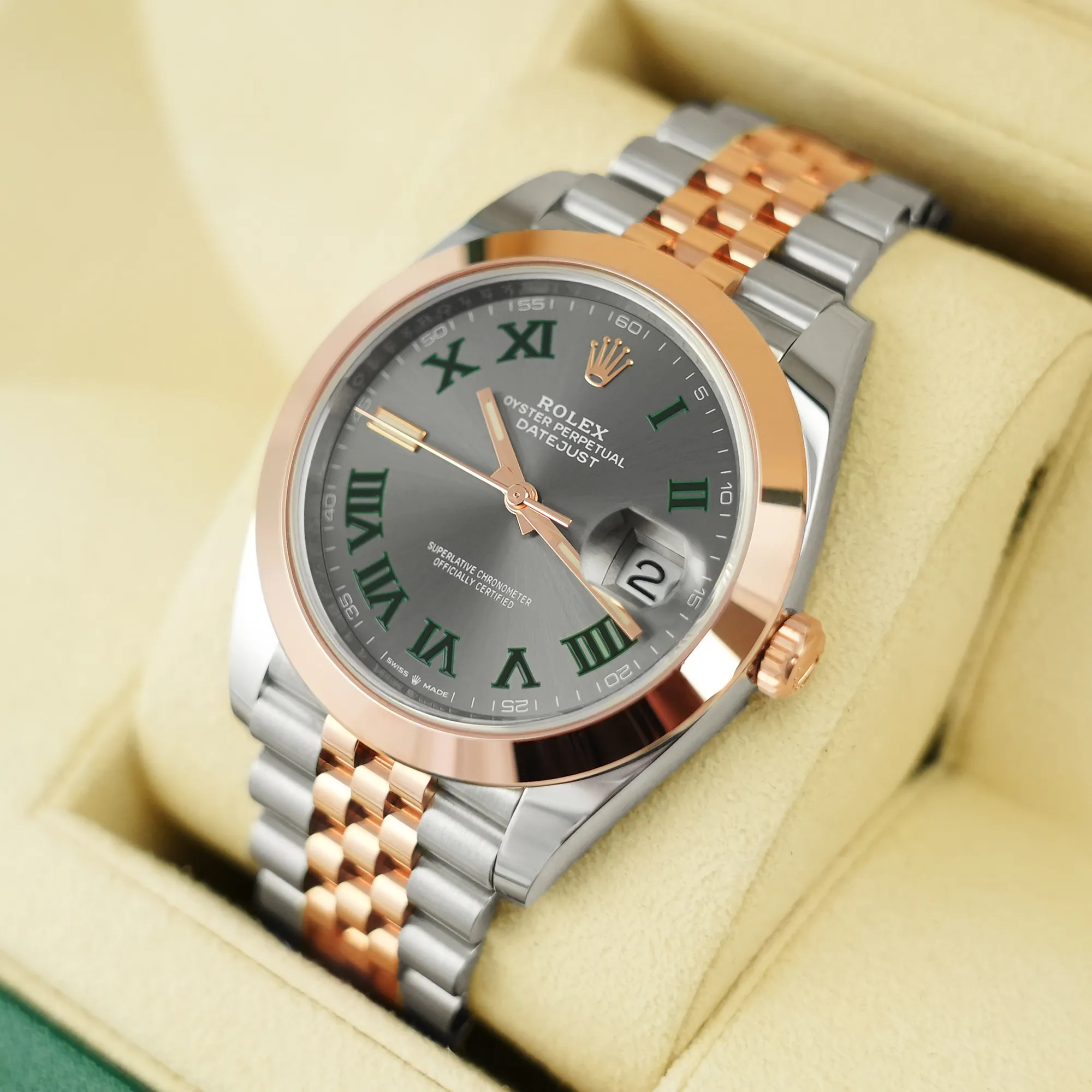 Rolex Datejust 41 126301 41mm Rose gold and Stainless steel Slate Roman Numeral 4