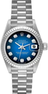 Rolex President 69179G 18k white gold Blue