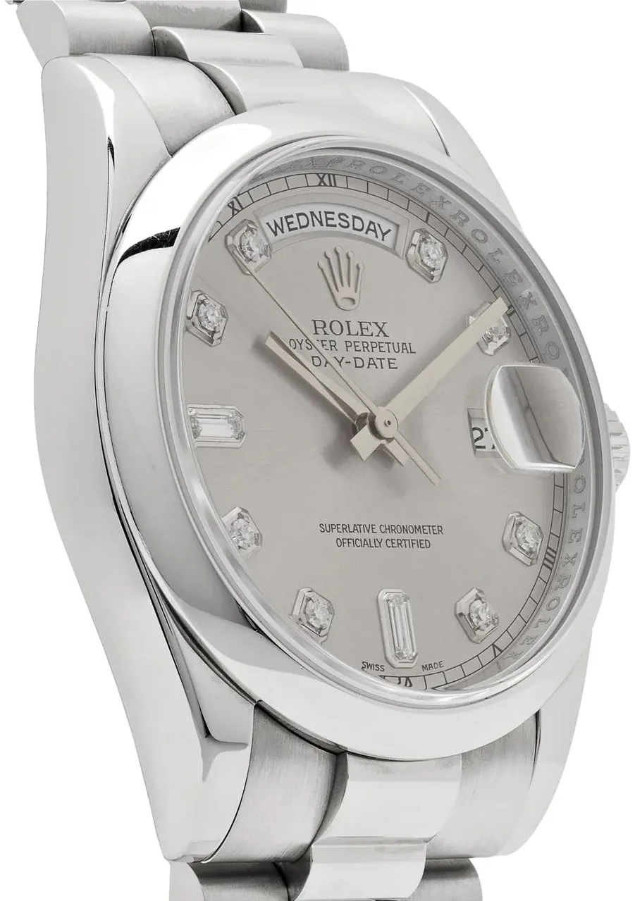 Rolex Day-Date 36 118206 36mm Platinum Silver 4