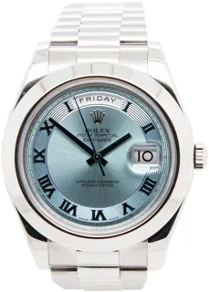 Rolex Day-Date II 218206 Platinum Blue