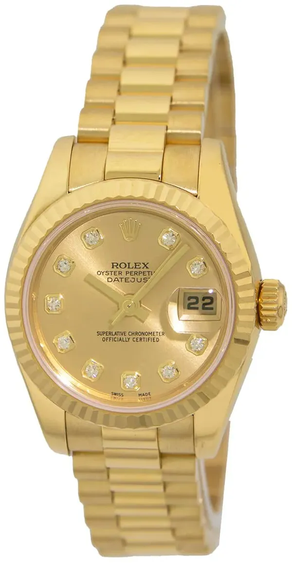 Rolex Lady-Datejust 179178 26mm Yellow gold Champagne