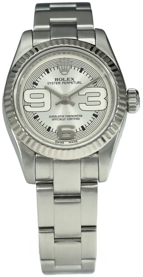 Rolex Oyster Perpetual 26 176234 26mm White gold and Stainless steel Silver Quarter Arabic