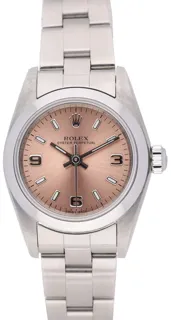 Rolex Oyster Perpetual 76080 Stainless steel Salmon Quarter Arabic