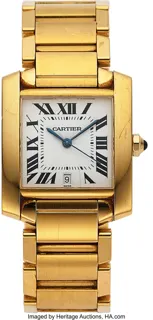 Cartier Tank Française 1840 Yellow gold Silver