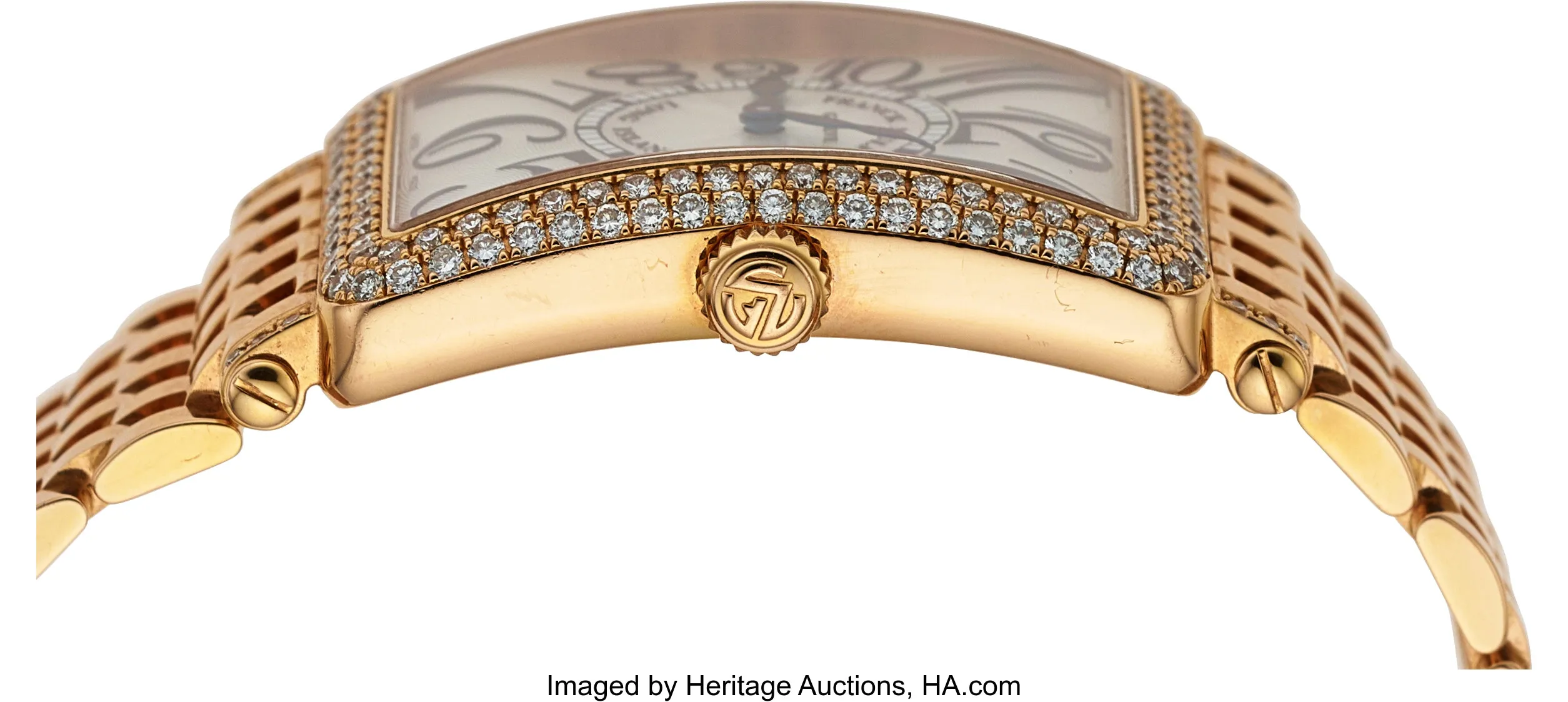 Franck Muller Long Island 952 QZ D OLI 5NE 26mm Yellow gold and Diamond Silver 4