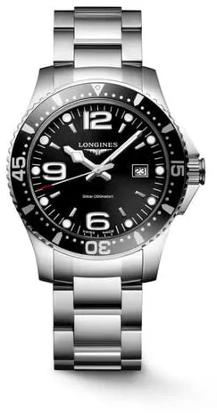 Longines HydroConquest L3.730.4.56.6 39mm Stainless steel Black