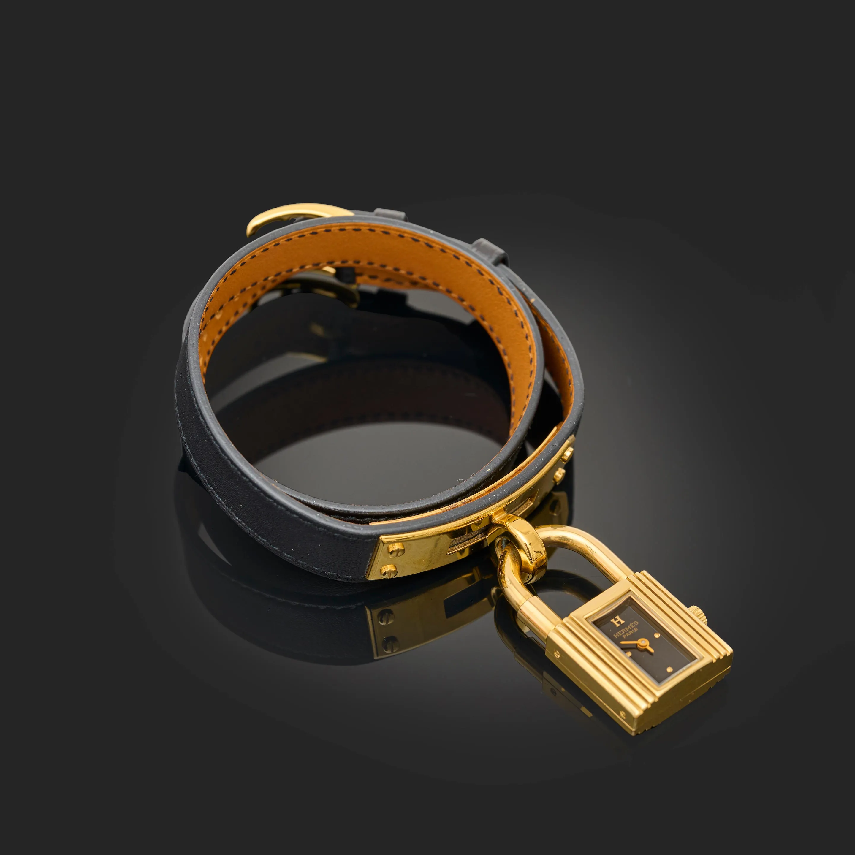 Hermès Kelly 32mm Gold-plated Black