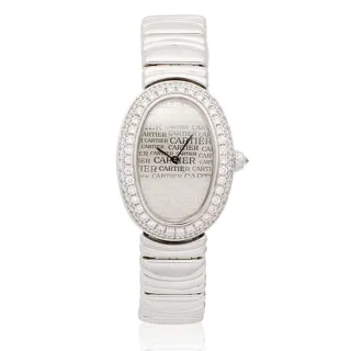 Cartier Baignoire 1955 White gold and Diamond Silver