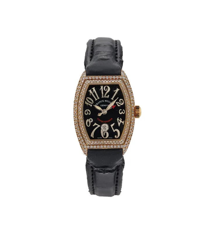 Franck Muller Conquistador 8002 L SC D 28mm Yellow gold and Diamond Black