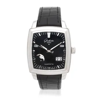 Glashütte Senator Karrée Stainless steel Black