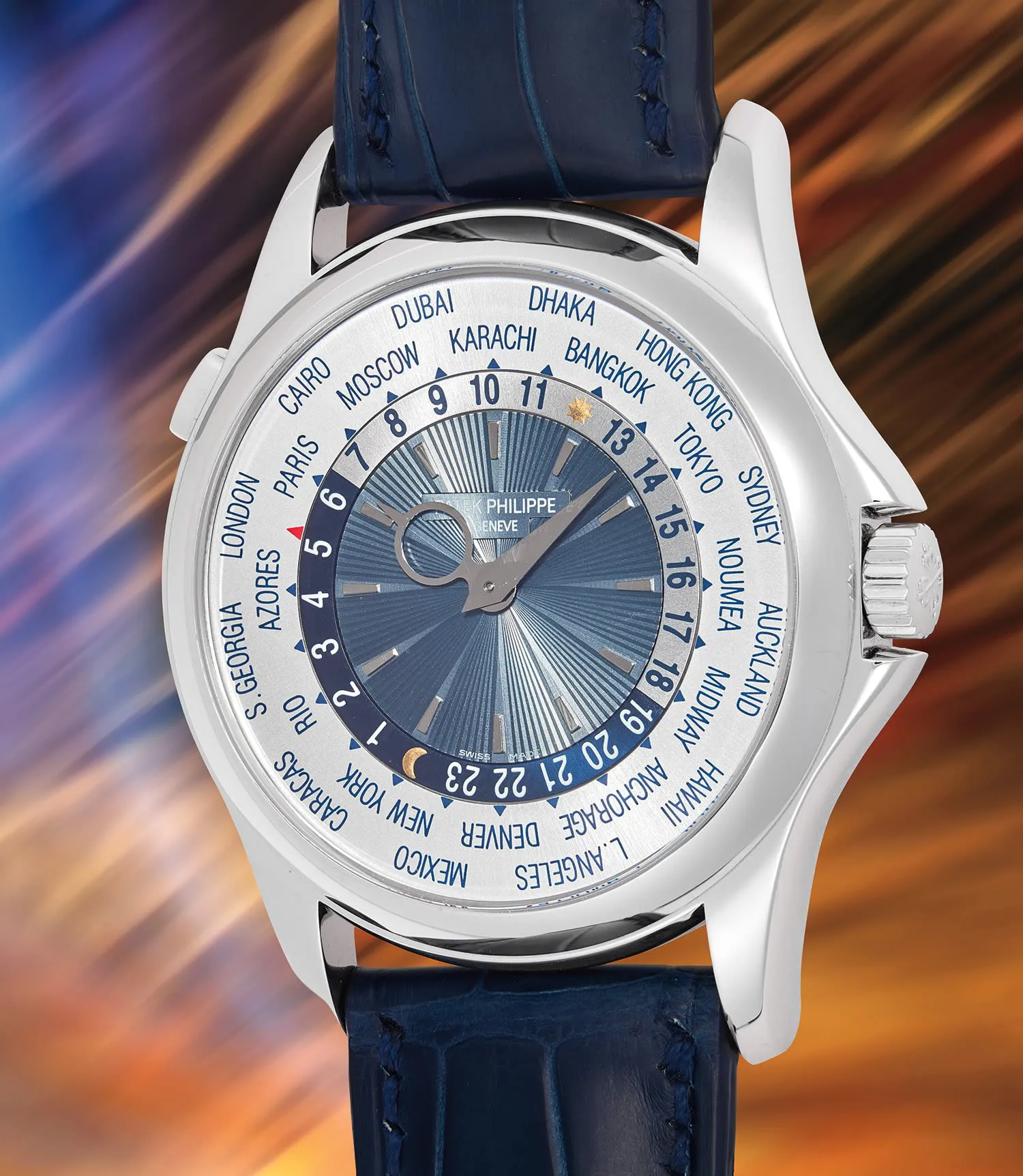 Patek Philippe World Time 5130P-001 39.5mm Platinum Guilloché