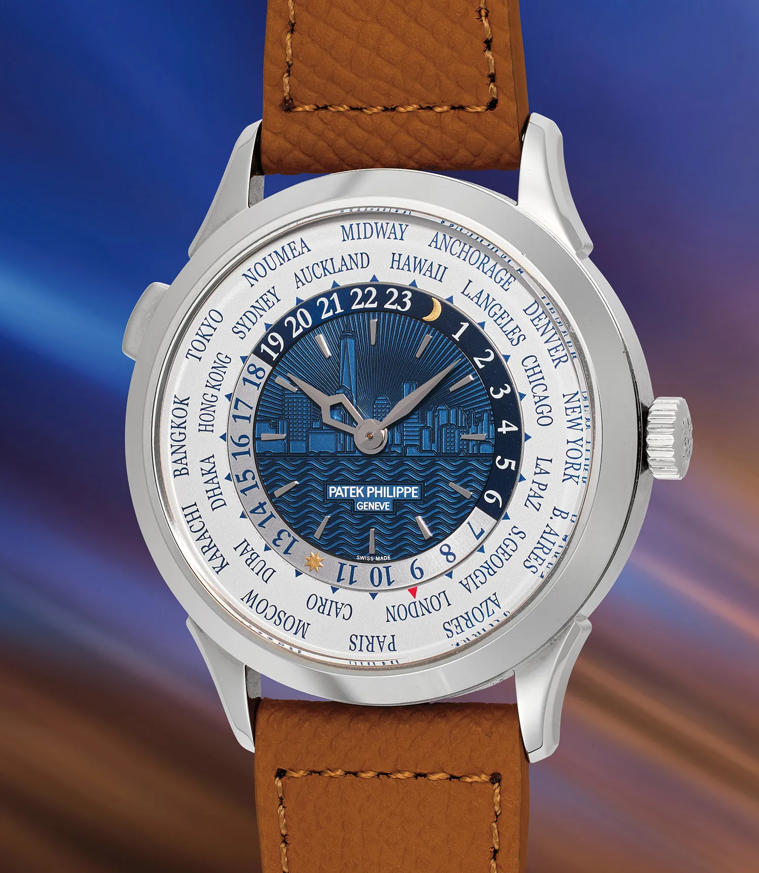 Patek Philippe World Time 5230G-010 38.5mm White gold Blue