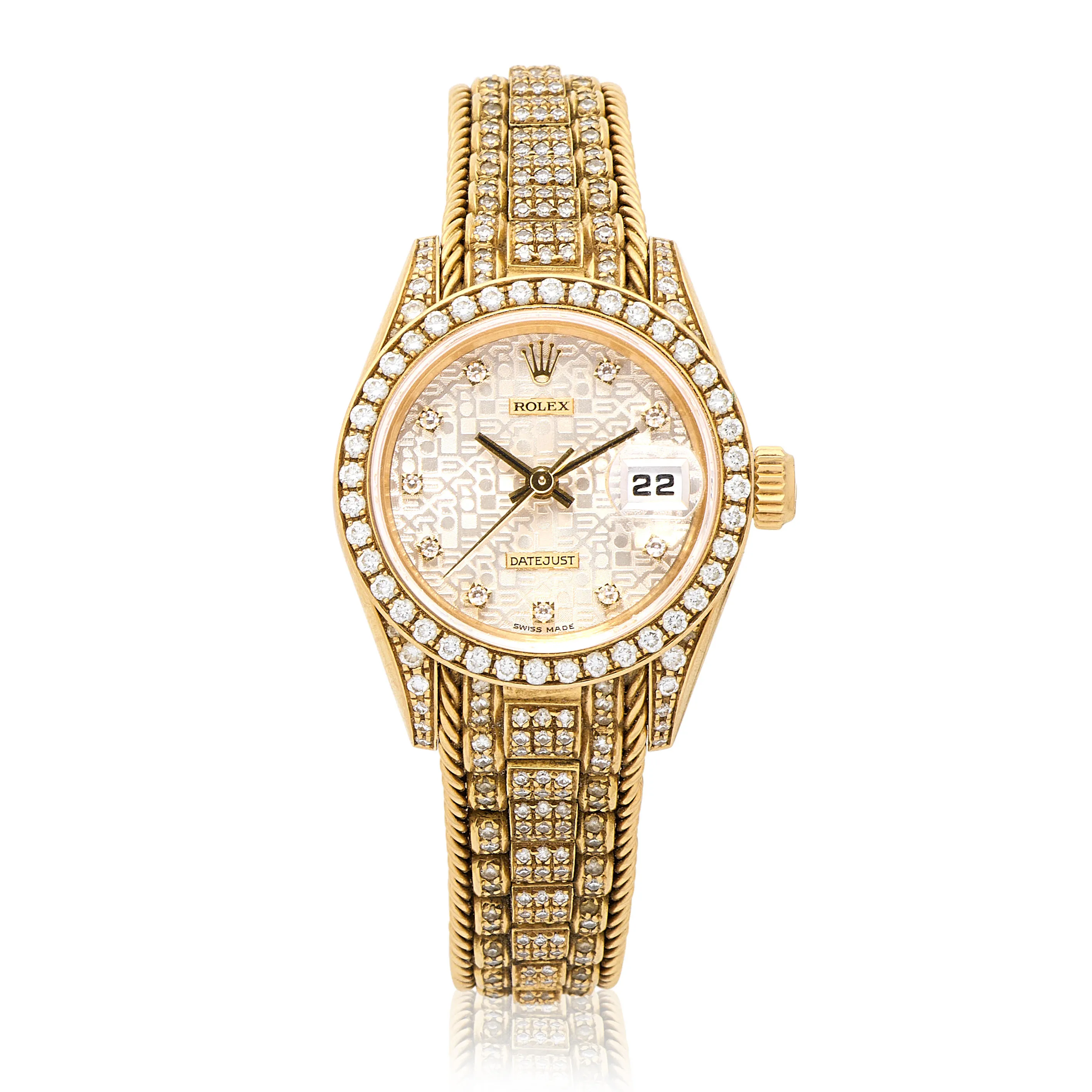 Rolex Lady-Datejust 69158 26mm Yellow gold Silver