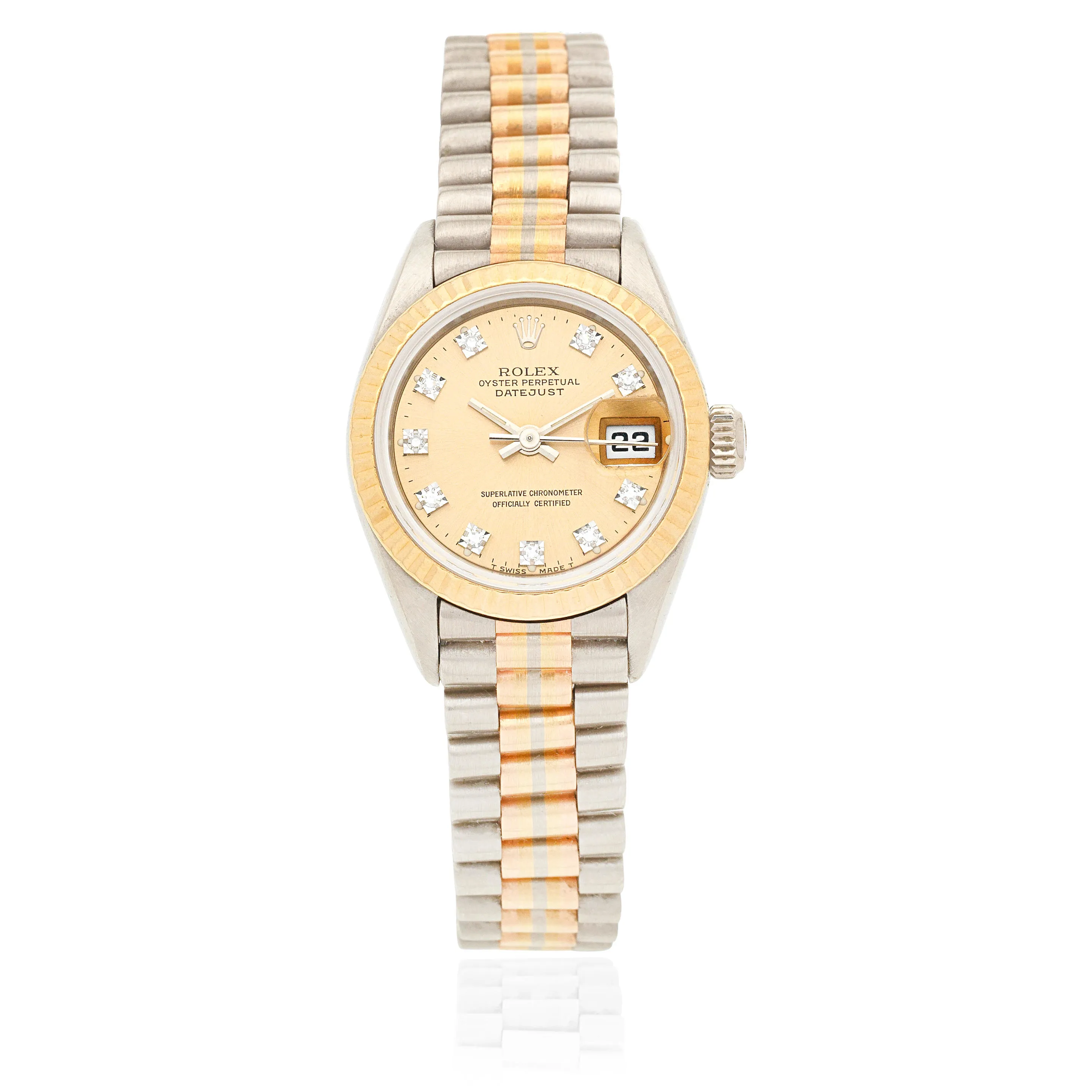 Rolex Datejust 69179B 26mm Tricolored gold Champagne