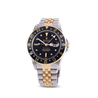 Rolex GMT-Master 16753 Yellow gold and Stainless steel Black