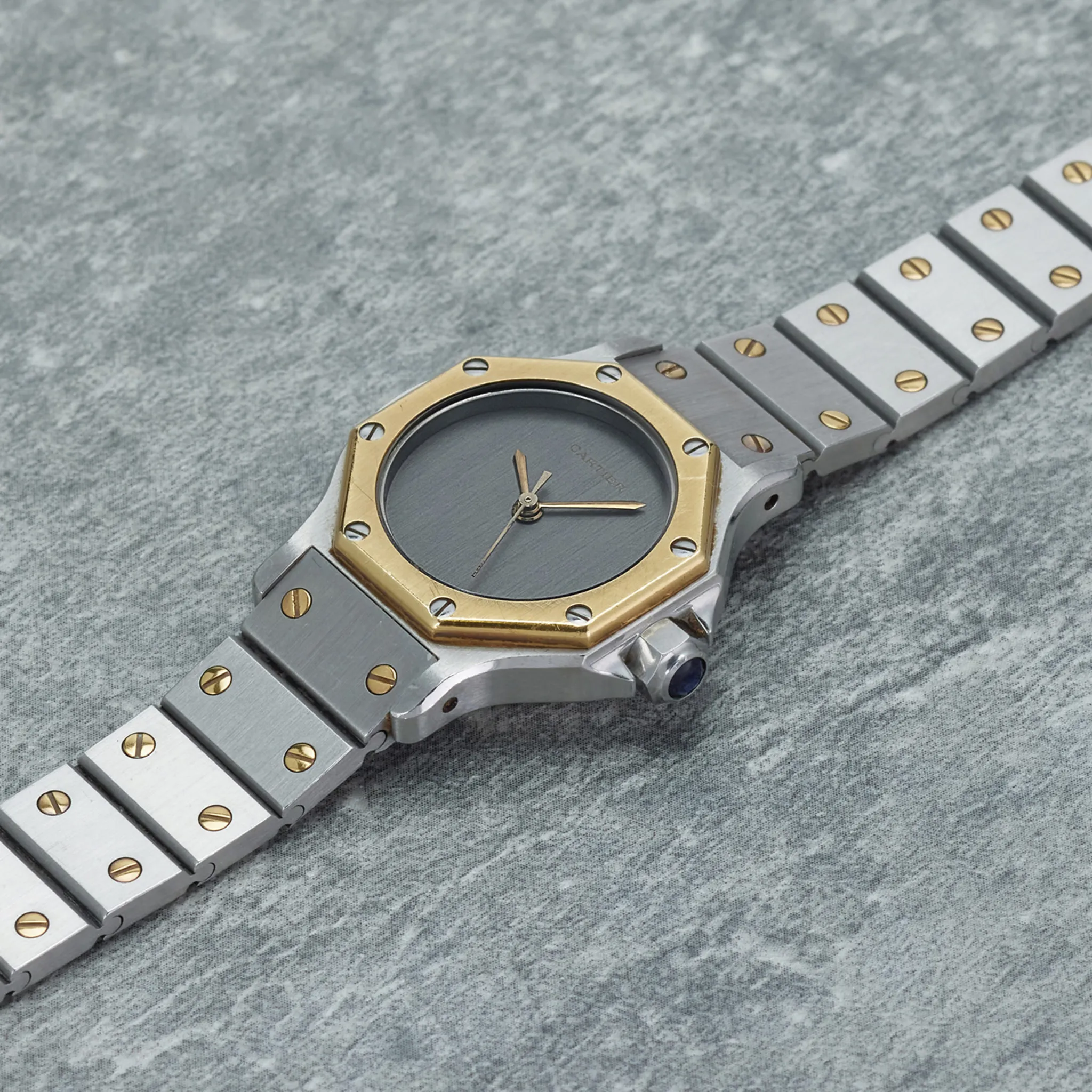 Cartier Santos Octagon 0907 25mm Yellow gold and Stainless steel Gray 1