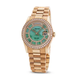 Rolex Day-Date 36 118348 Yellow gold and Diamond Green