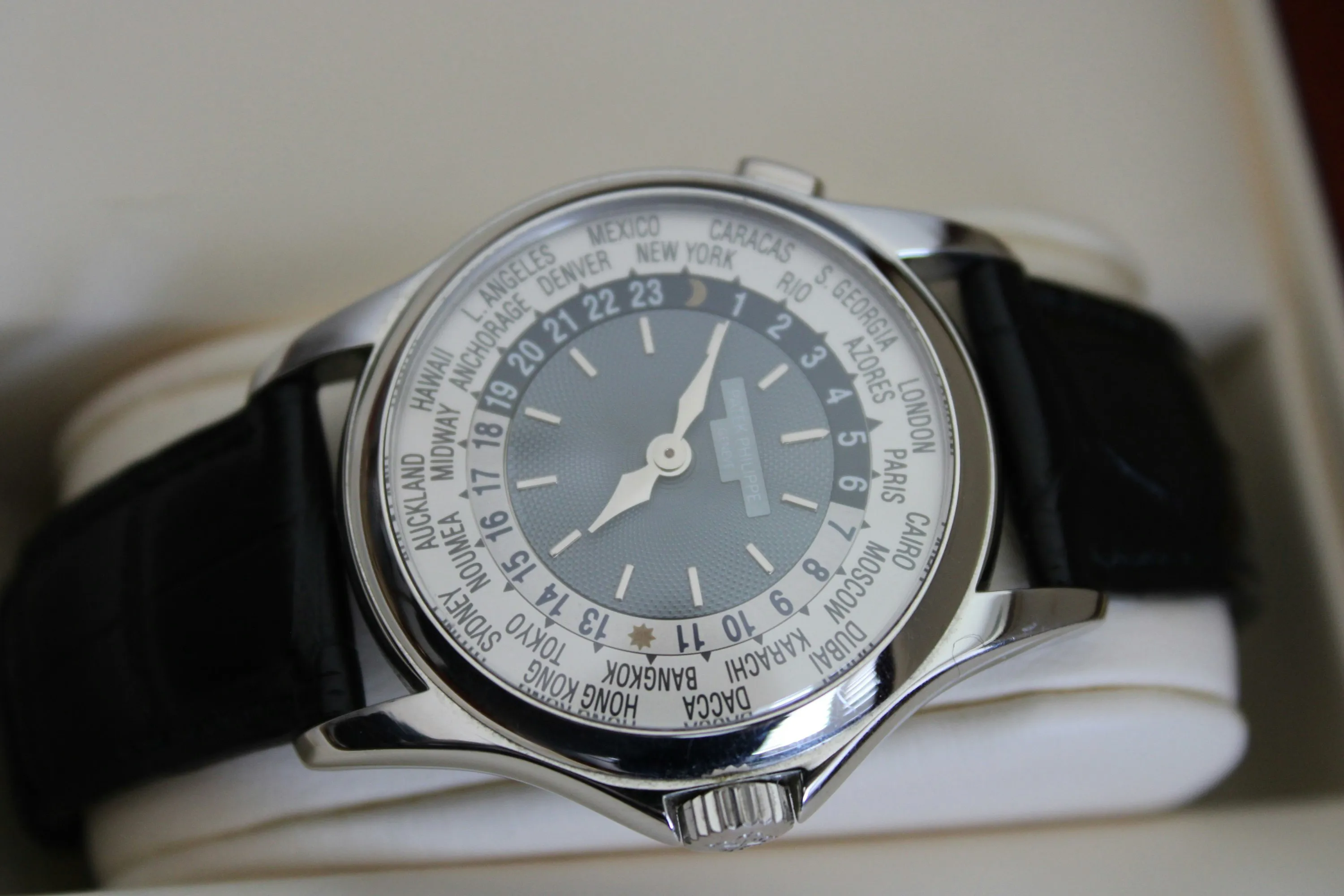 Patek Philippe World Time 5110P 37mm Platinum Blue 1