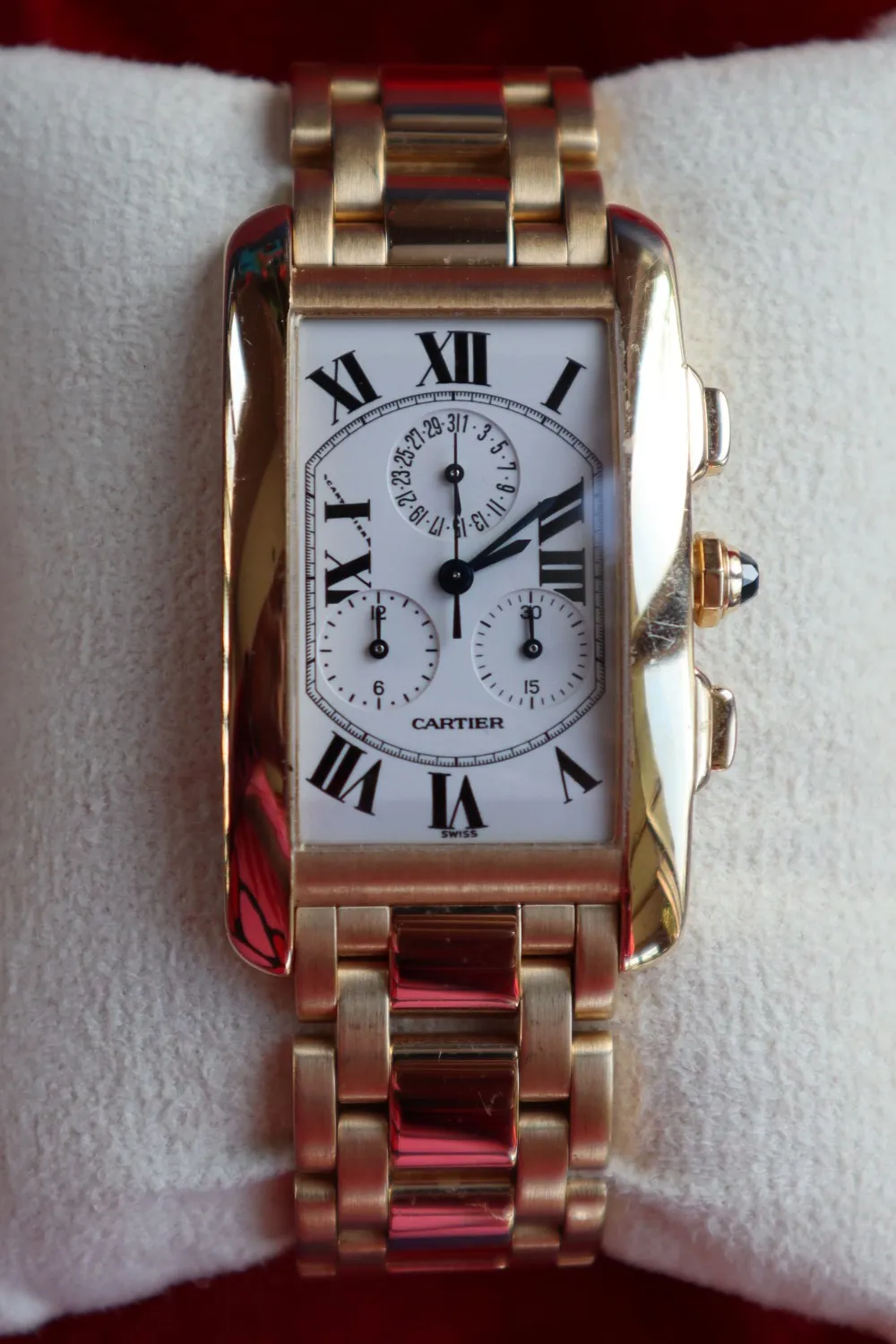 Cartier Tank Américaine 1730 26mm Yellow gold Silver 2