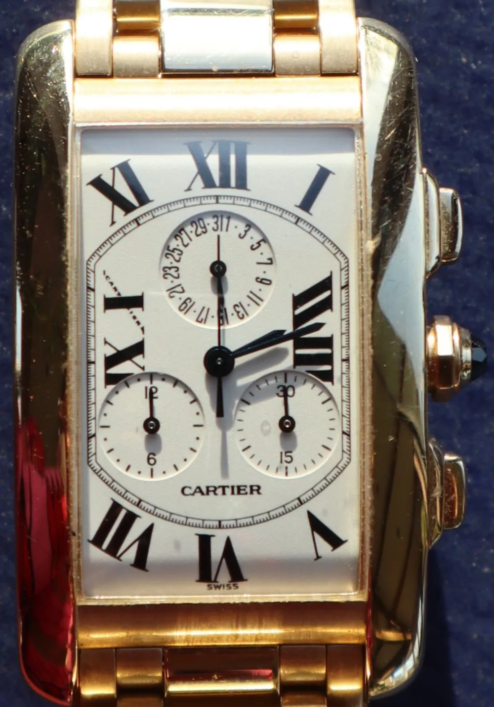 Cartier Tank Américaine 1730 26mm Yellow gold Silver 6