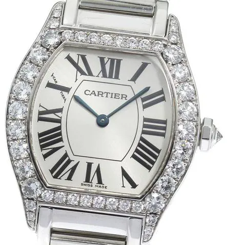 Cartier Tortue WA5072W9 28mm White gold Silver