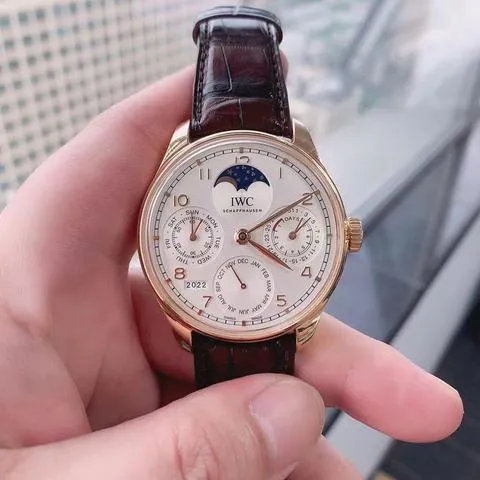 IWC Portuguese Perpetual Calendar IW503302 44mm Rose gold Silver