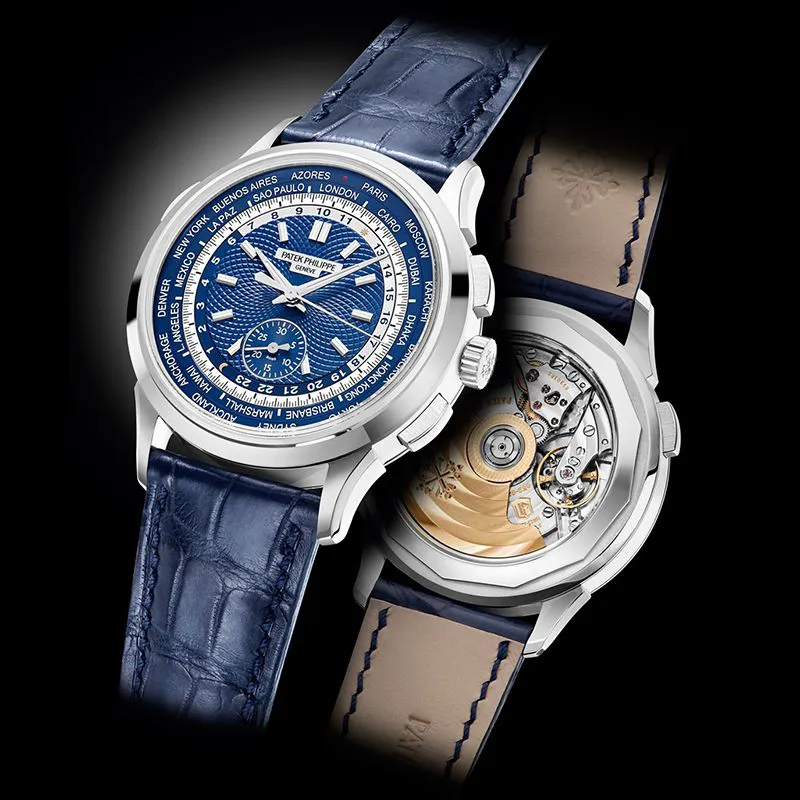 Patek Philippe World Time Chronograph 5930G-001 39.5mm White gold Blue 3