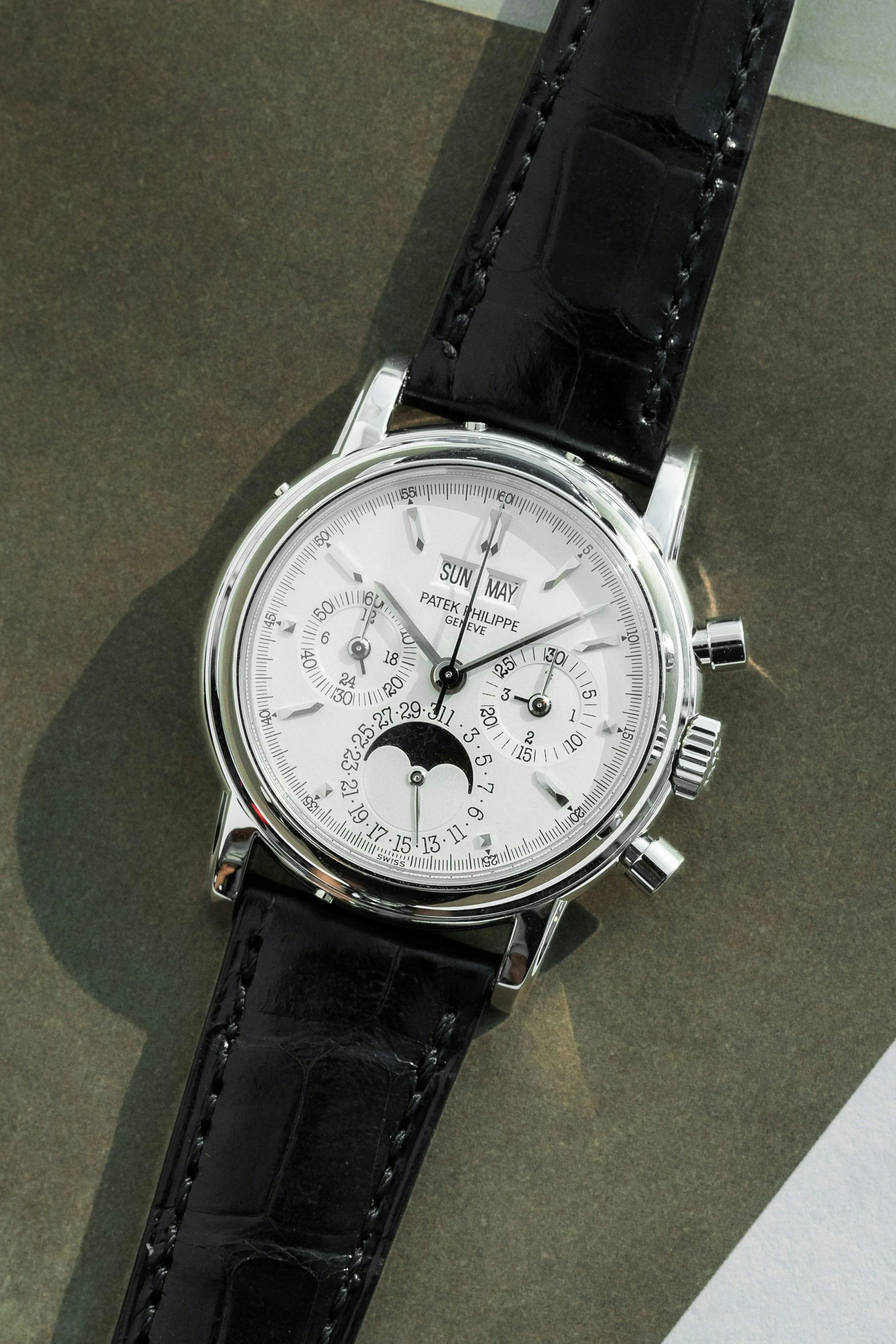 Patek Philippe Perpetual Calendar Chronograph 3970EP 36mm Platinum Silver 9