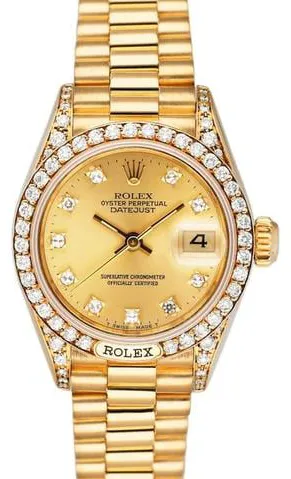 Rolex Lady-Datejust 69158 26mm Yellow gold Champagne