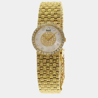 Piaget Tradition 9706 D 23 24mm Yellow gold White Shell