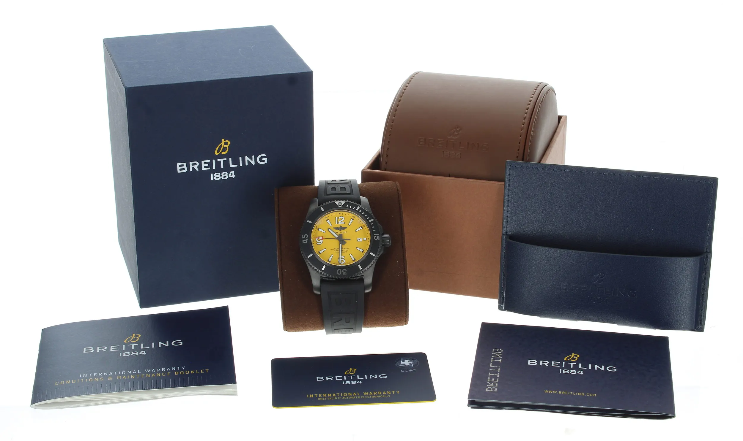 Breitling Superocean M17368 46mm Black pvd-coated stainless steel Yellow 1