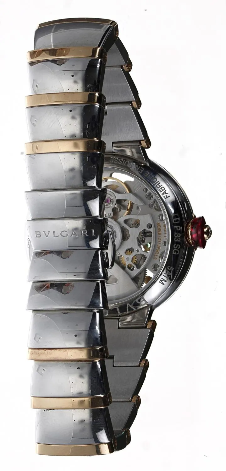 Bulgari LVCEA 103028 33mm Rose gold and Stainless steel Skeletonized 4