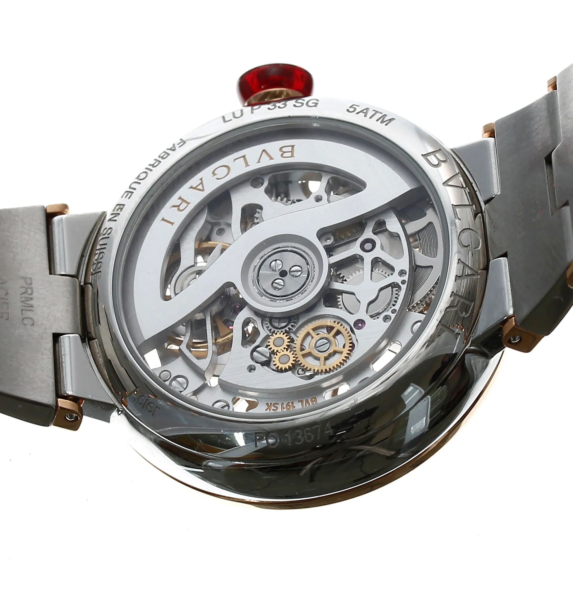 Bulgari LVCEA 103028 33mm Rose gold and Stainless steel Skeletonized 5