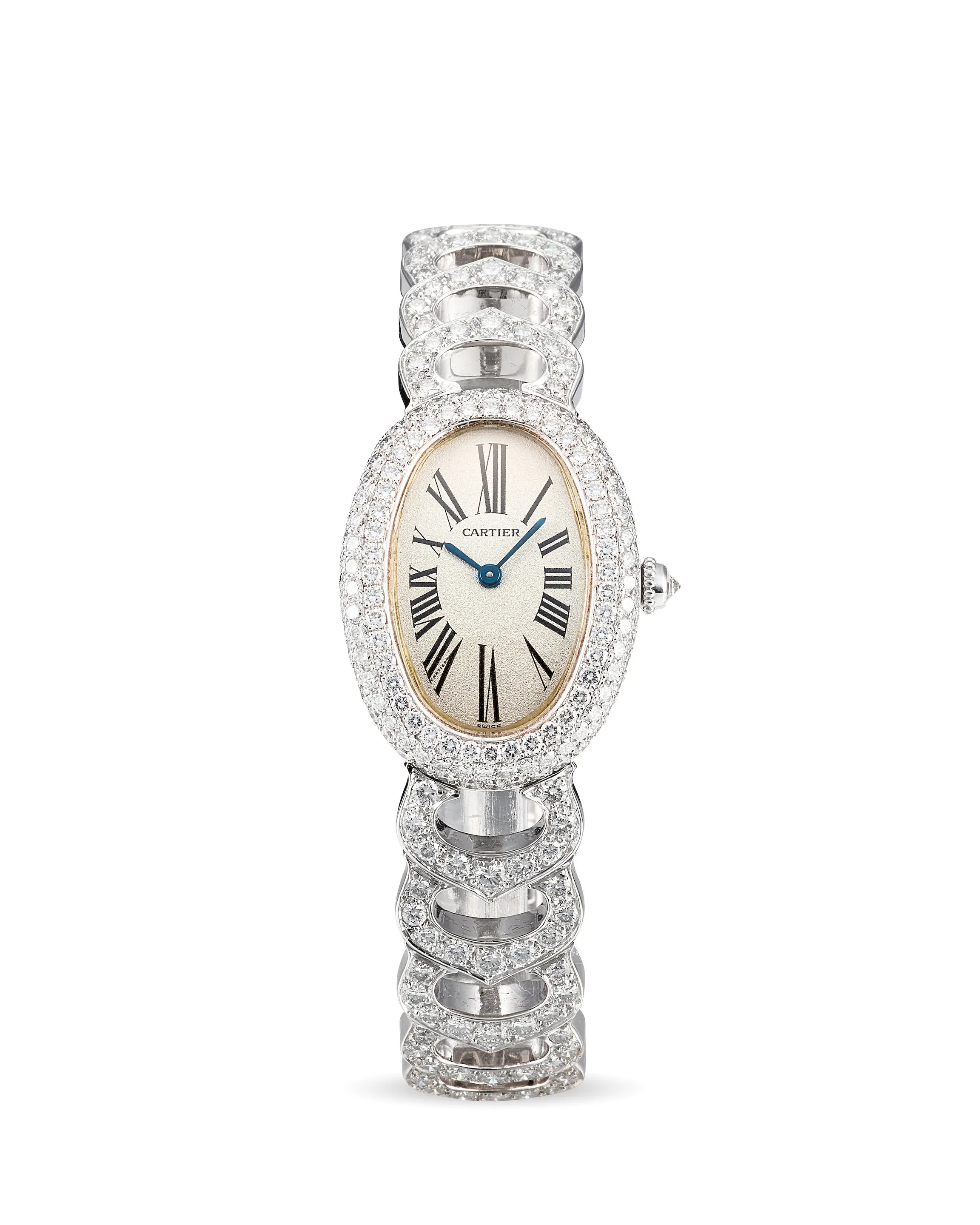 Cartier Baignoire 1955 22.5mm White gold and Diamond Silver