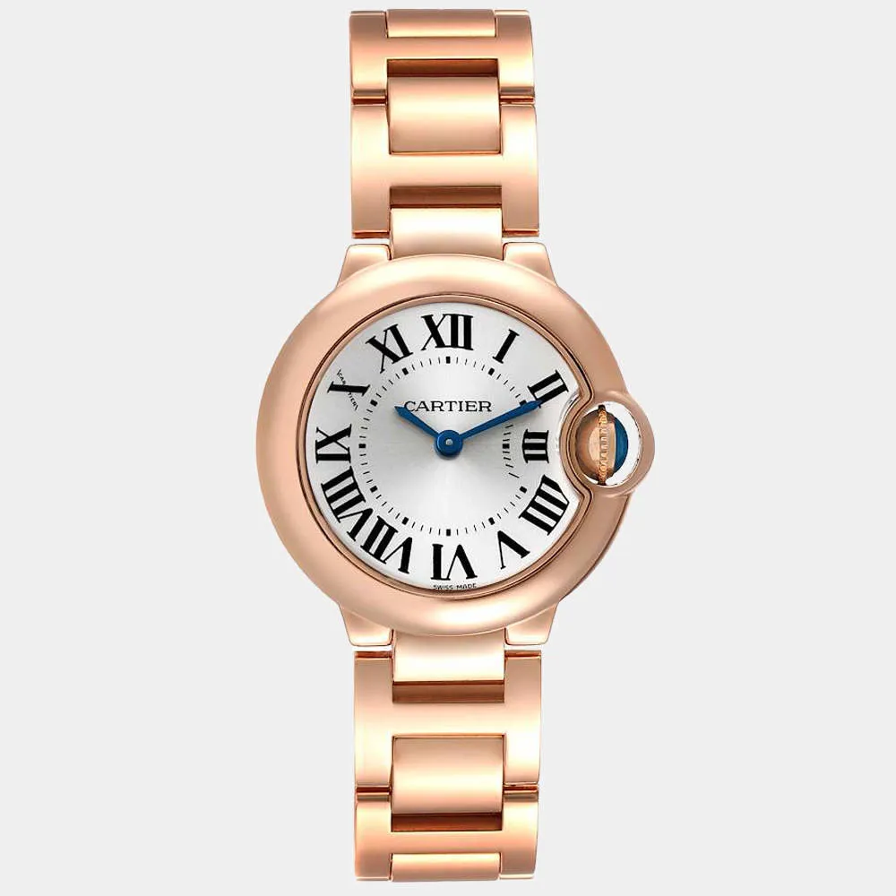 Cartier Ballon Bleu W69002Z2 28mm Rose gold and 18k rose gold Silver