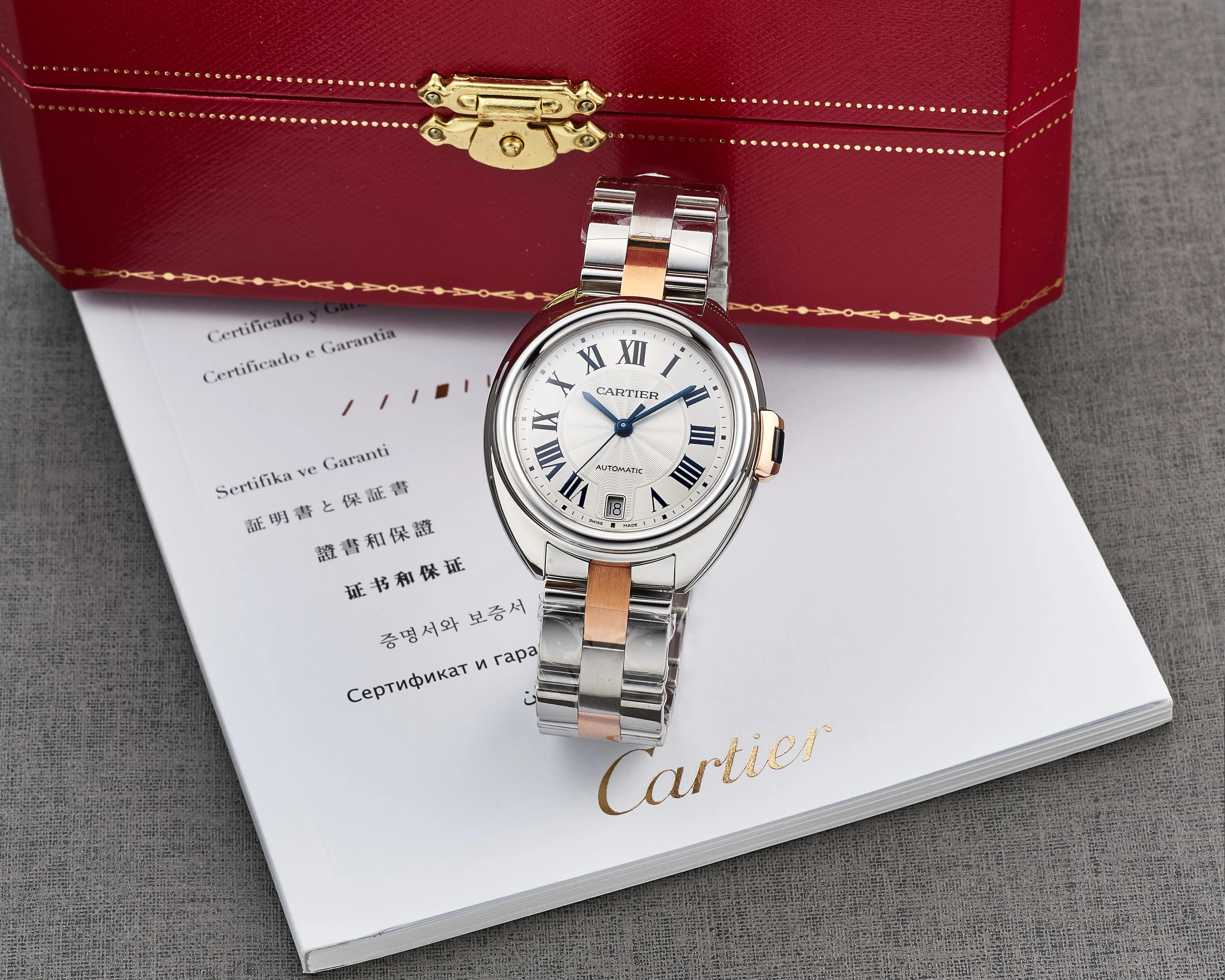 Cartier Clé de Cartier 3856 36mm Stainless steel and rose gold Silver 3
