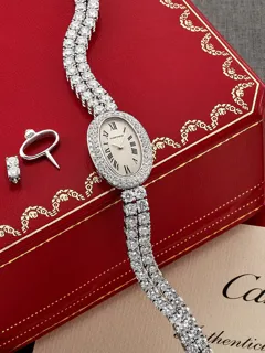 Cartier Mini Baignoire 2369 White gold and Diamond Silver