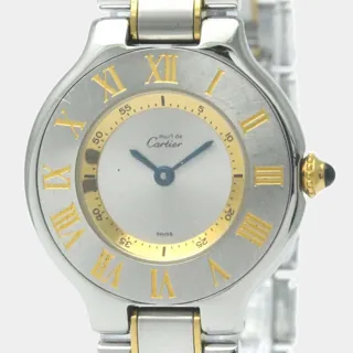 Cartier Must 21 W10073R6 Stainless steel and Gold-plated Silver