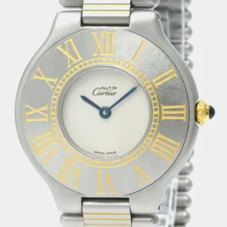 Cartier Must 21 W10050F4 Stainless steel and Gold-plated Silver