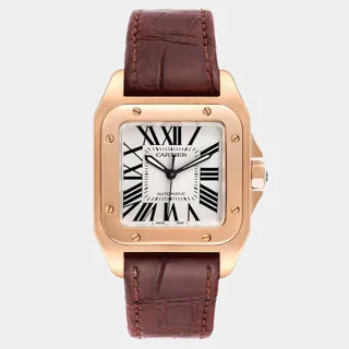 Cartier Santos 100 W20108Y1 Rose gold Silver