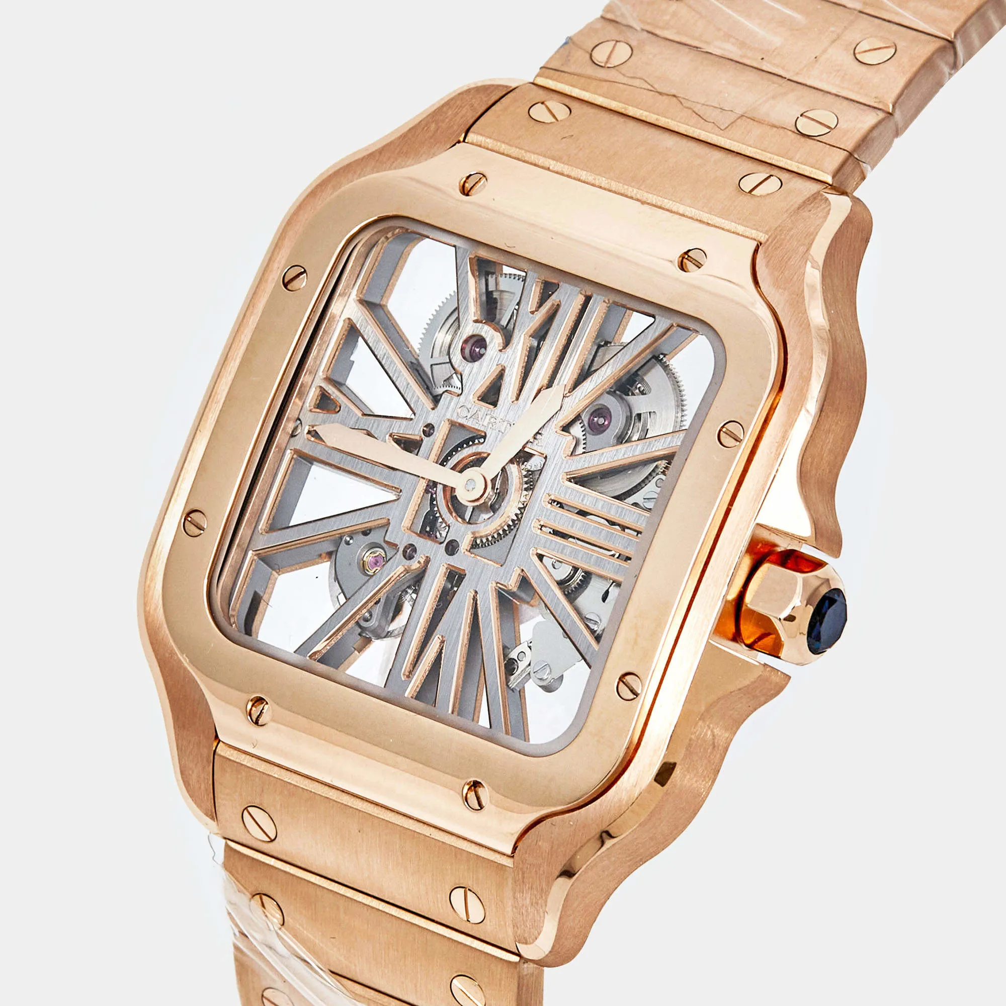 Cartier Santos WHSA0016 39.5mm Rose gold and 18k rose gold Skeletonized 1