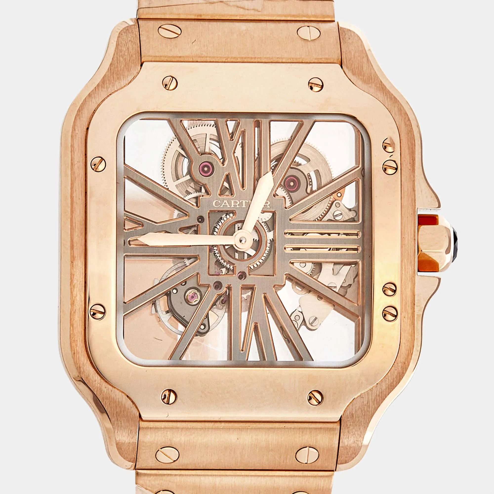 Cartier Santos WHSA0016 39.5mm Rose gold and 18k rose gold Skeletonized 2