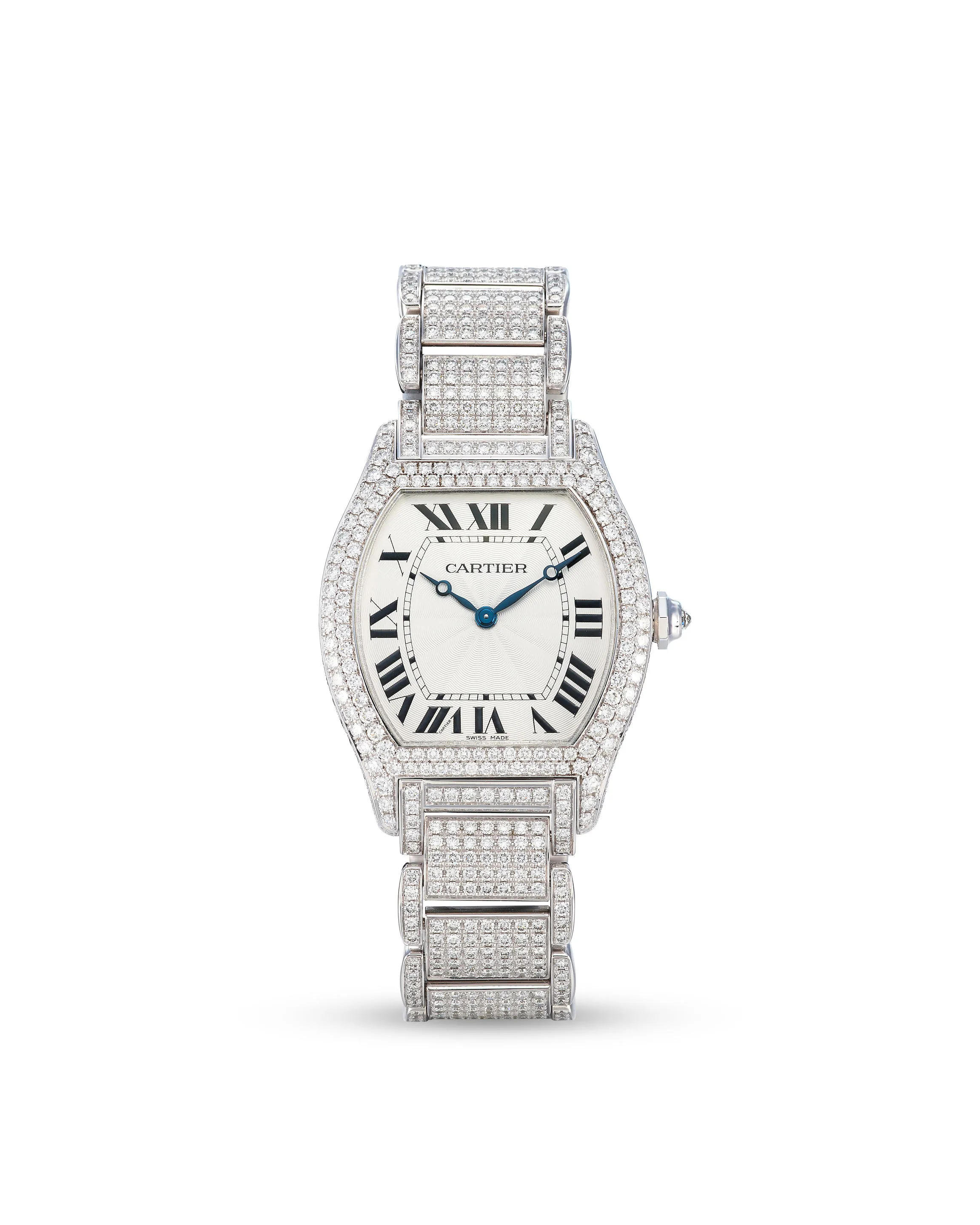 Cartier Tortue 2497 34mm White gold and Diamond Silver 1