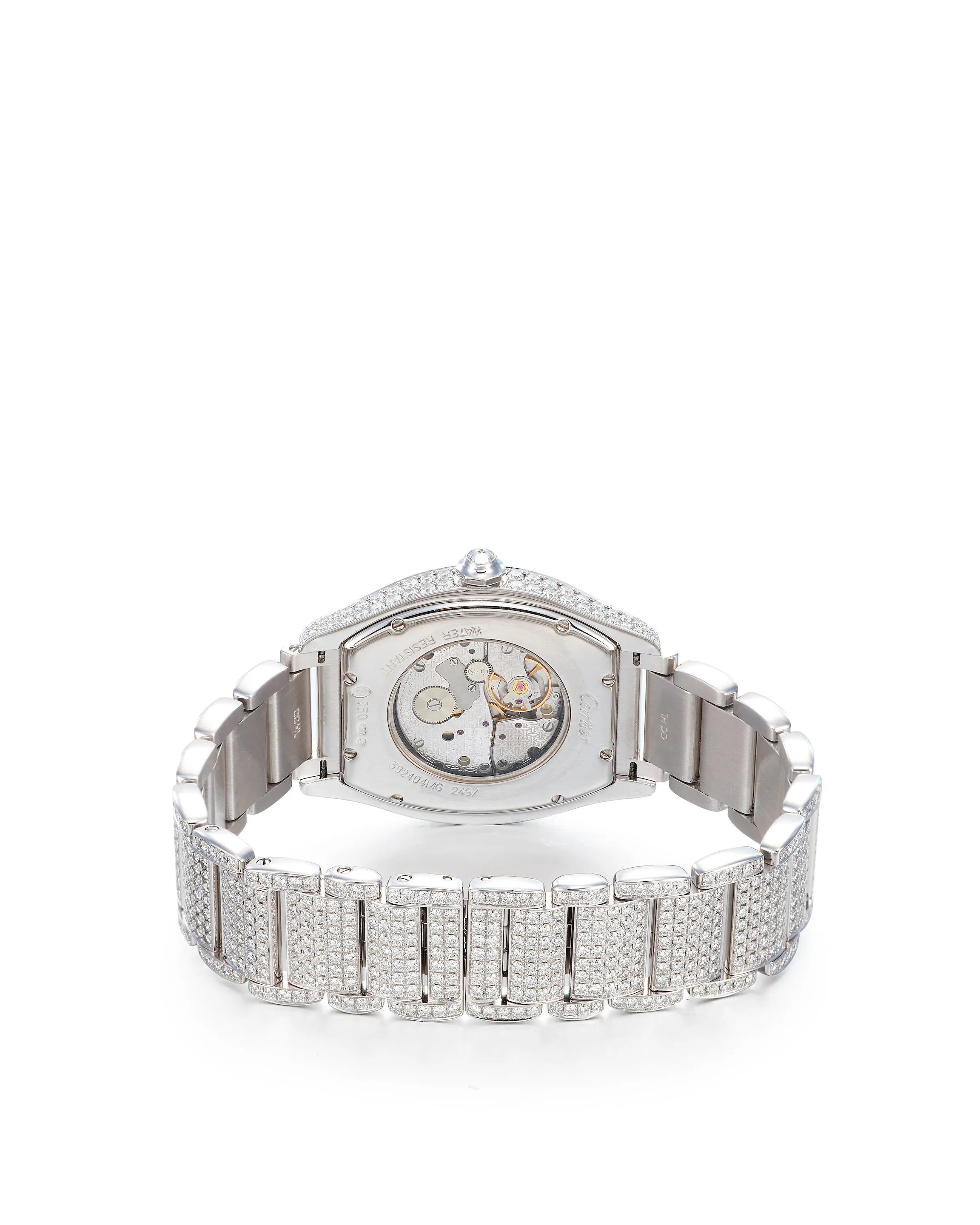 Cartier Tortue 2497 34mm White gold and Diamond Silver 2