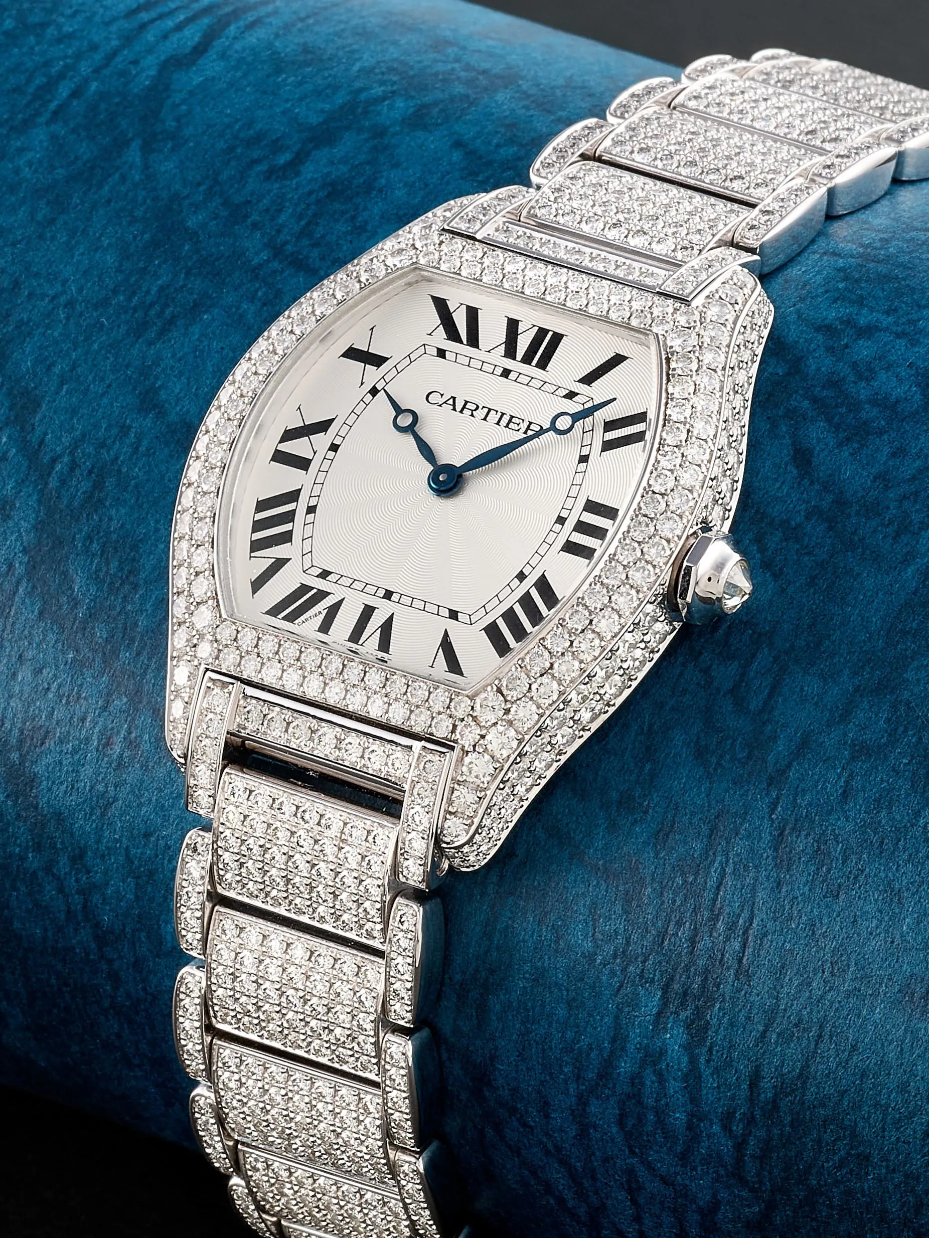 Cartier Tortue 2497 34mm White gold and Diamond Silver 4