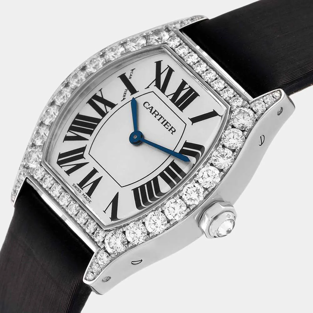 Cartier Tortue WA507231 28mm White gold and 18k white gold Silver 4