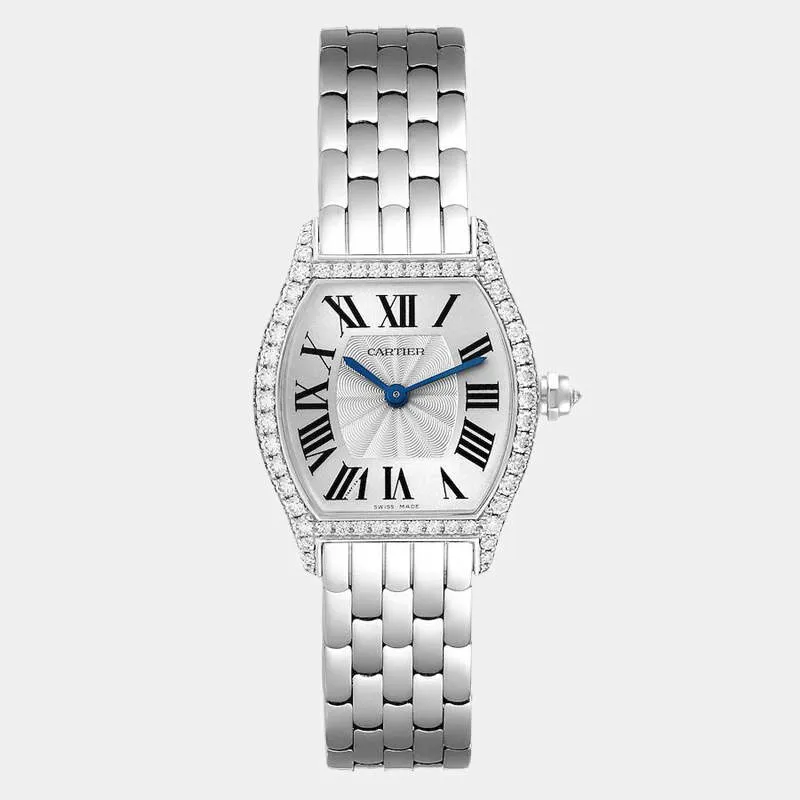 Cartier Tortue WA501011 24mm White gold and 18k white gold Silver