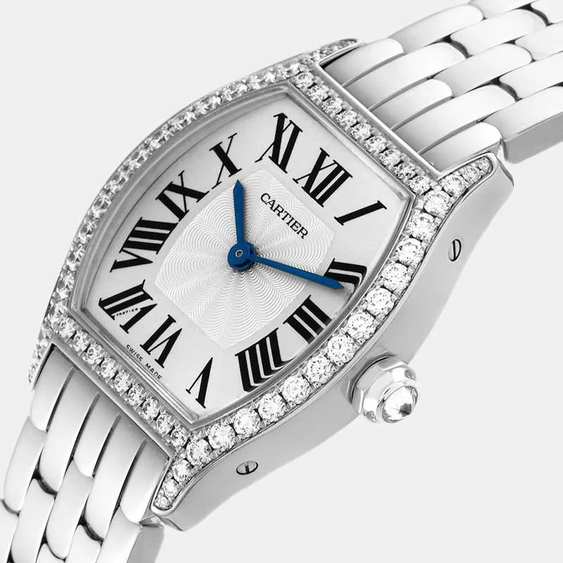 Cartier Tortue WA501011 24mm White gold and 18k white gold Silver 1