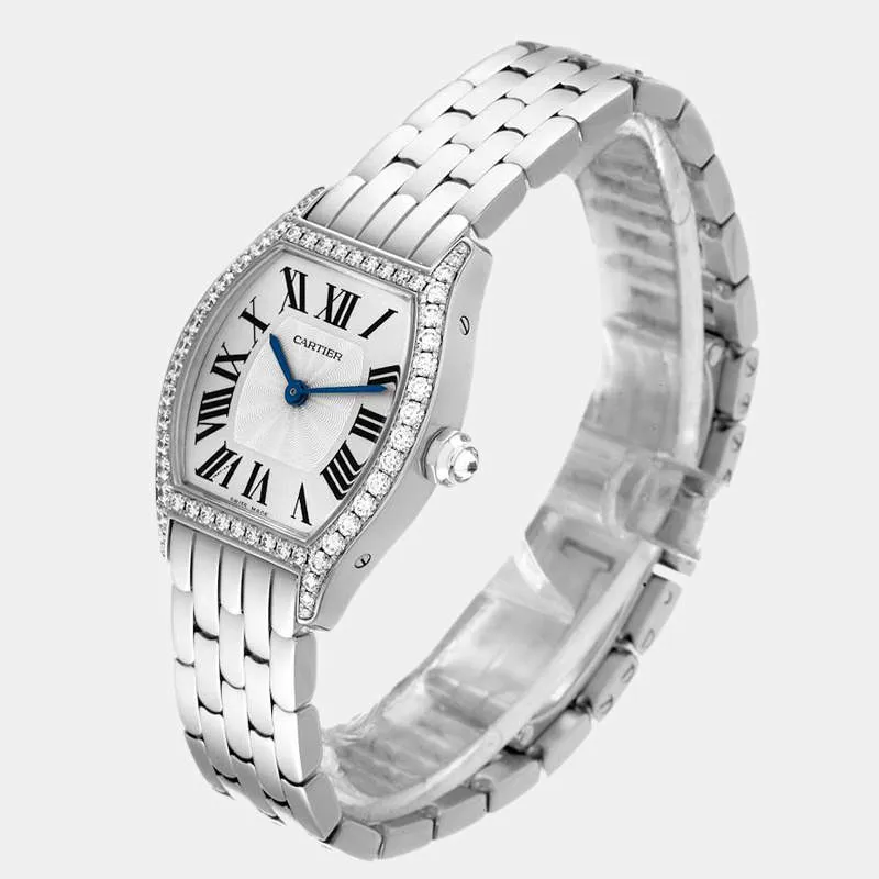 Cartier Tortue WA501011 24mm White gold and 18k white gold Silver 2